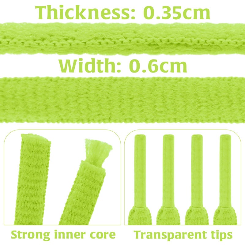 DELELE 2Pair Oval Shoes laces 42 Colors Half Round 1/4" Athletic ShoeLaces for Sport/Running Shoes Shoe Strings Fluorescent Green -45 inch - Image 3